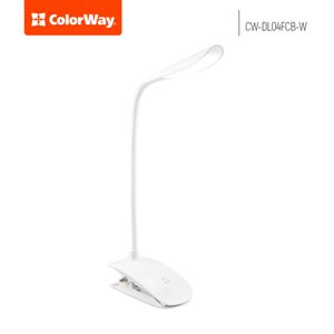 COLORWAY LED STOLNA LAMPA CW FLEXI S KLIPOM NA UCHYTENIE, BIELA (CW-DL04FCB-W) vystavený kus