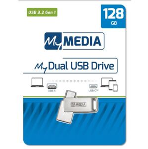 128GB USB Flash 3.2 MyDual stříbrný, USB-C/USB-A, MyMedia